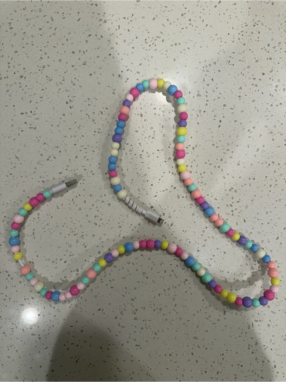 Multicolor Beaded Lightening To USB Phone Charger